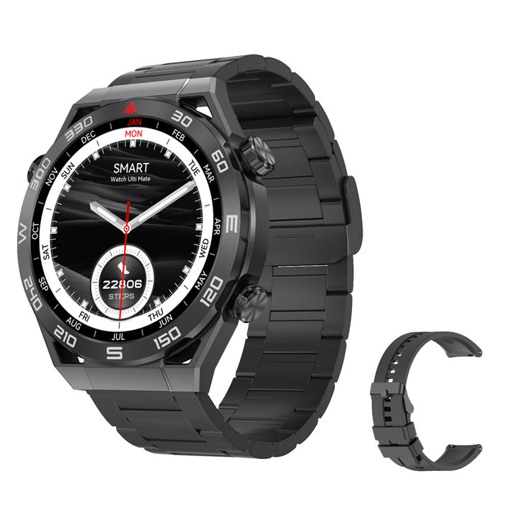 Smartwatch DT NO.1 Ultra Mate en Acero Inoxidable (Incluye dos pulsos), con resistencia al agua IP68.